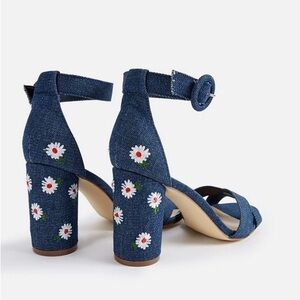 JustFab Daisy Embroidered Heels